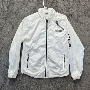 Coogi 69 Jacket‎ Men Size Large White Full Zip Windbreaker Reflective